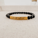 Engravable Black Onyx ~ Gold Bracelet