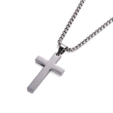 Men’s Cross Pendant With Chain ~ Silver