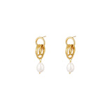 Hoops With Pearl ~ Gold Earrings