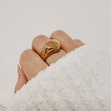 Engravable Heart ~ Gold Signet Ring