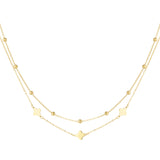 Double Clover Layer ~ Gold Necklace