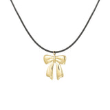 Rope Chain Gold Bow Necklace