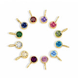 Round Birthstone ~ Gold Charm