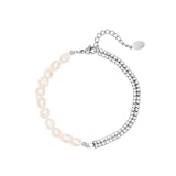 Sparkly Pearls ~ Silver Bracelet