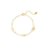 Double Clover Layer ~ Gold Bracelet