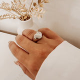 Engravable Heart ~ Silver Signet Ring