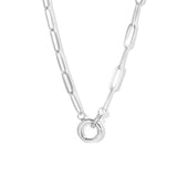 Diamond Charm Holder ~ Silver Necklace