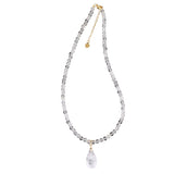 Natural Stone Teardrop Pendant Necklace