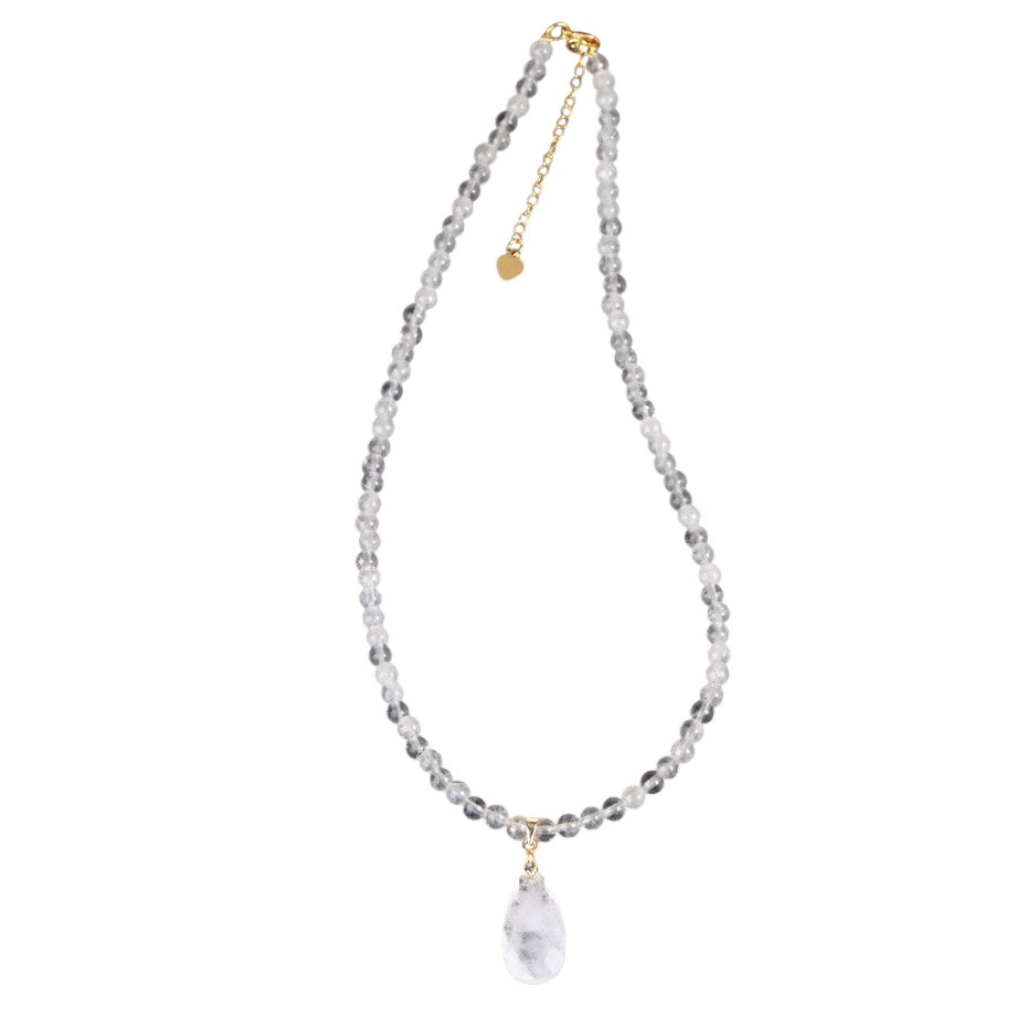 Natural Stone Teardrop Pendant Necklace