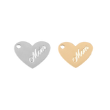Single Heart “Mom” Charm
