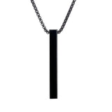 Men’s Vertical Bar Pendant Chain ~ Black