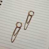 Mini Stone & Chain Hoops