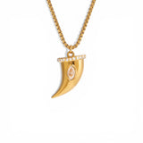 Lucky Evil Eye Horn Necklace