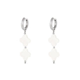 Seashell Clovers ~ Silver Earrings