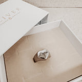 Engravable Heart ~ Silver Signet Ring