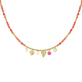 Orange Pink Spring Necklace