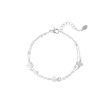 Double Clover Layer ~ Silver Bracelet