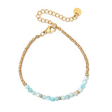 Natural Stone Adjustable Gold Bracelet