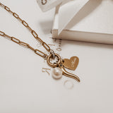 Diamond Charm Holder ~ Gold Necklace