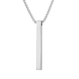 Men’s Vertical Bar Pendant Chain ~ Silver