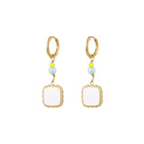 Vintage White ~ Gold Earrings
