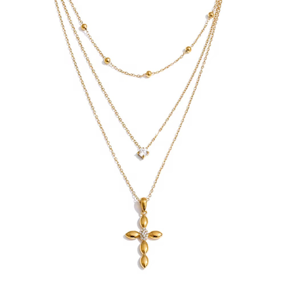 Layered Cross Necklace