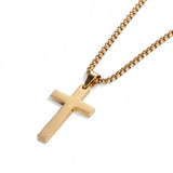Men’s Cross Pendant With Chain ~ Gold