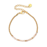 Natural Stone Adjustable Gold Bracelet