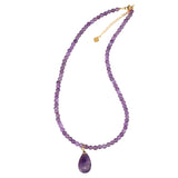 Natural Stone Teardrop Pendant Necklace