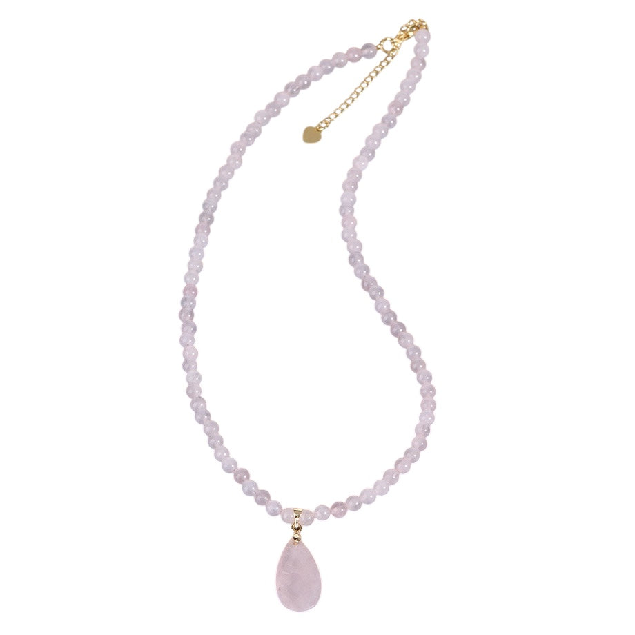 Natural Stone Teardrop Pendant Necklace