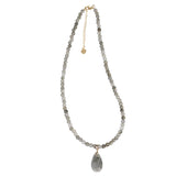 Natural Stone Teardrop Pendant Necklace