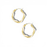 Twisted Pearl Gold Earrings