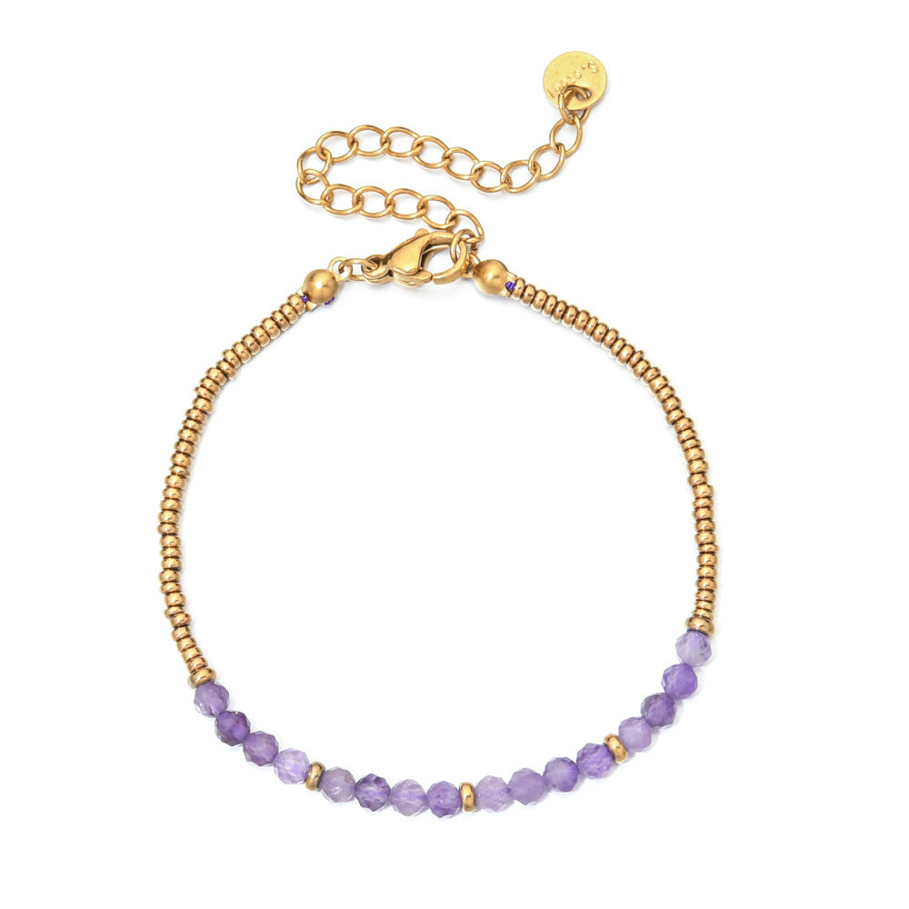 Natural Stone Adjustable Gold Bracelet