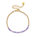 Natural Stone Adjustable Gold Bracelet