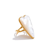 Shell Heart Gold Ring