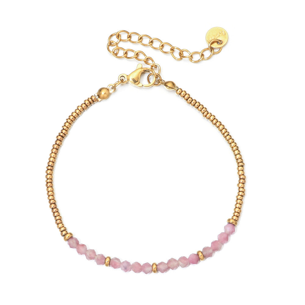 Natural Stone Adjustable Gold Bracelet