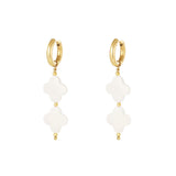 Seashell Clovers ~ Gold Earrings