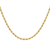 50CM + 5CM Twisted Rope ~ Gold Necklace 4.5MM