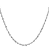 60CM + 7CM Twisted Rope ~ Silver Necklace 4.5MM