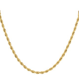 60CM + 7CM Twisted Rope ~ Gold Necklace 4.5MM