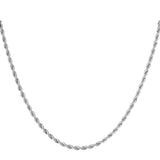 60CM + 7CM Twisted Rope ~ Silver Necklace 4.0MM