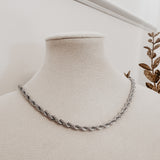 60CM + 7CM Twisted Rope ~ Silver Necklace 4.5MM
