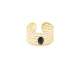 Black Stone ~ Gold Ring