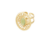 Light Green Jade ~ Gold Ring