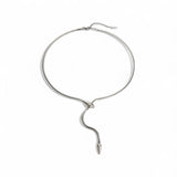 Diamond Snake ~ Silver Necklace