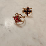 Natural Stone Clover Ring