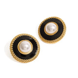 Pearl Glam ~ Gold Earrings
