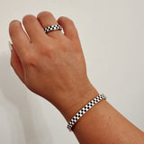 Checkered Gold Bangle