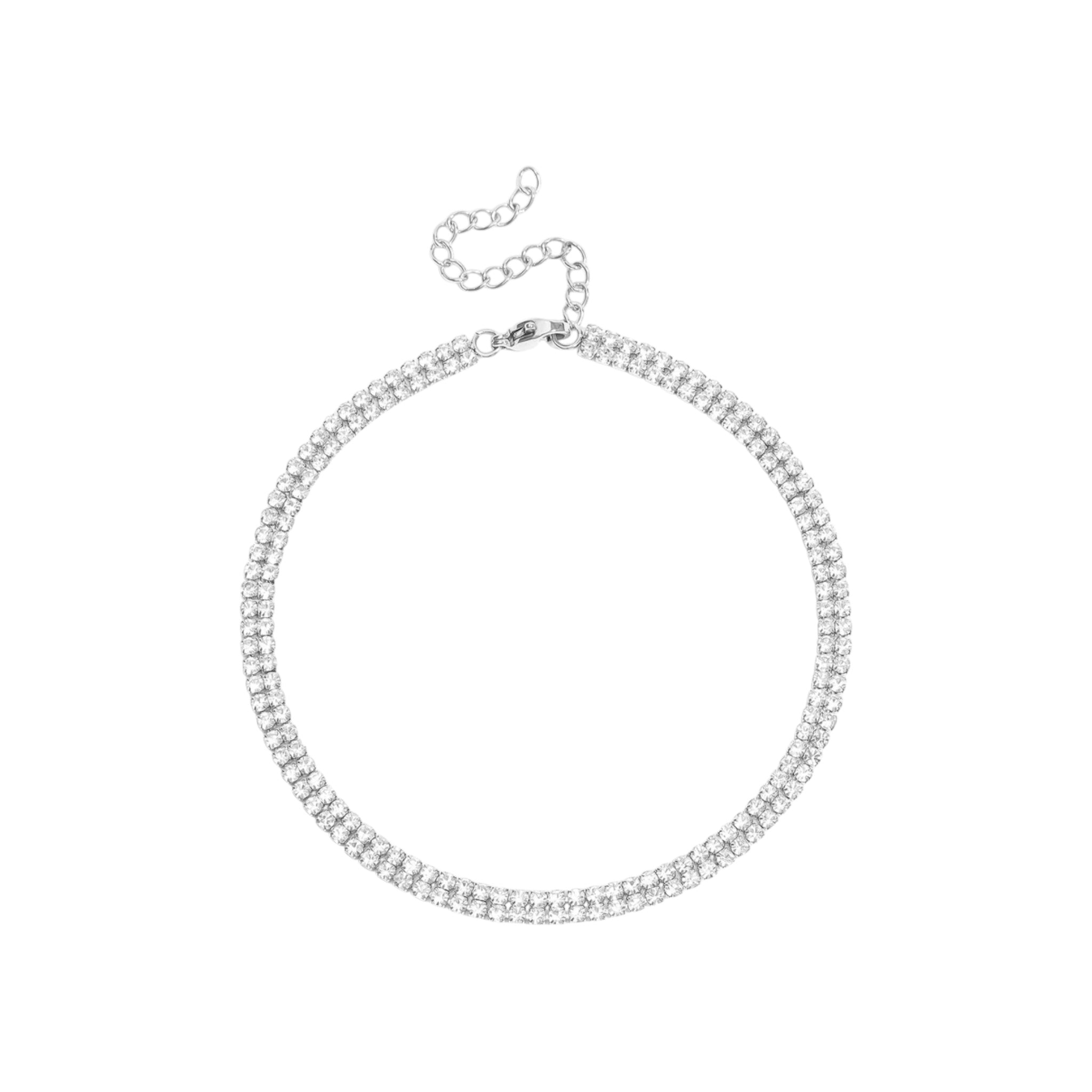 Double Row Rhinestone Anklet