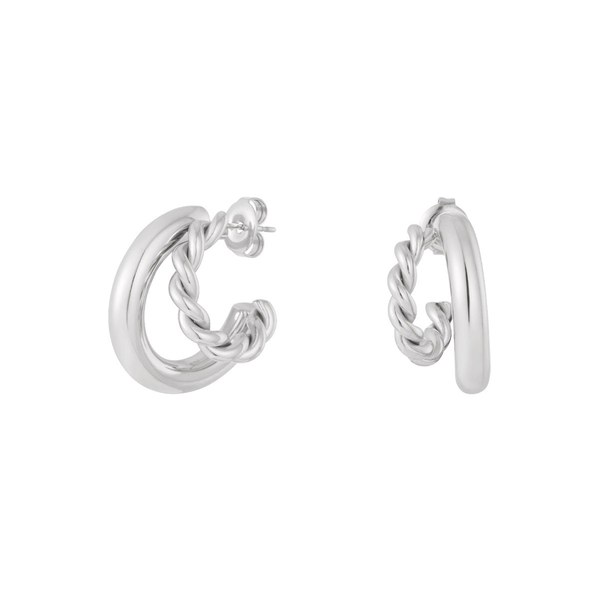 Braided Double Hoop Earrings